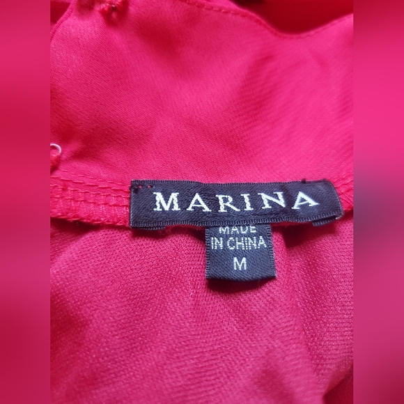 *NWT* MARINA  Knee High  Red Accordion Pleated Dress, Size M - Picture 5 of 8